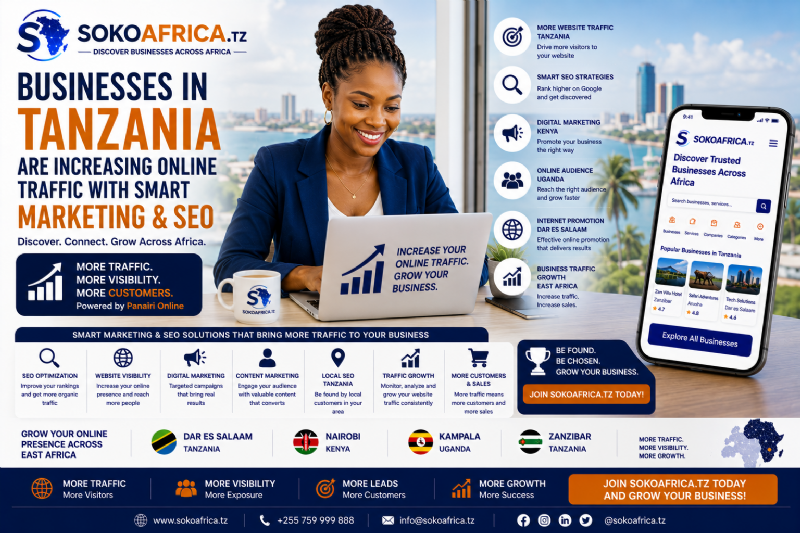 Businesses in Tanzania Are Increasing Online Traffic with Smart Marketing and SEO, Discover Businesses Across Africa – Powered by Panairi Online